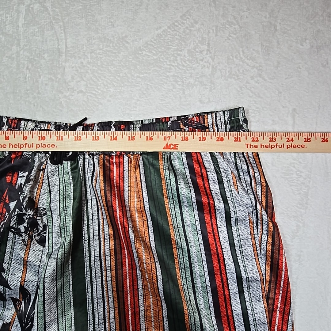 VATPAVE Hawaiian Shirt Shorts 2 Piece Outfit Mens 3XL Striped Floral Swim Trunks