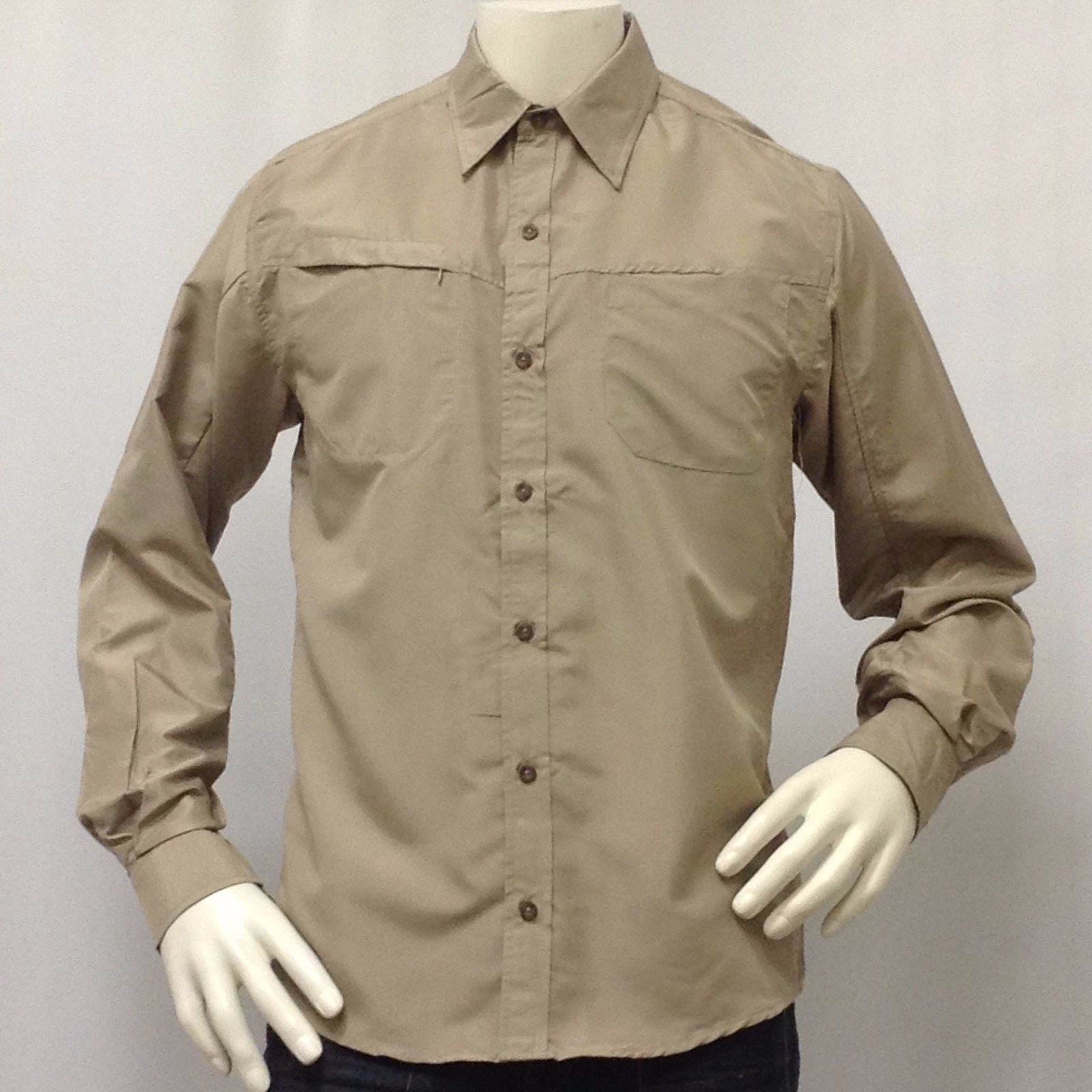 Men’s Button Down Shirt Long Sleeves 100% Polyester Nice Soft Fabric pocket mesh
