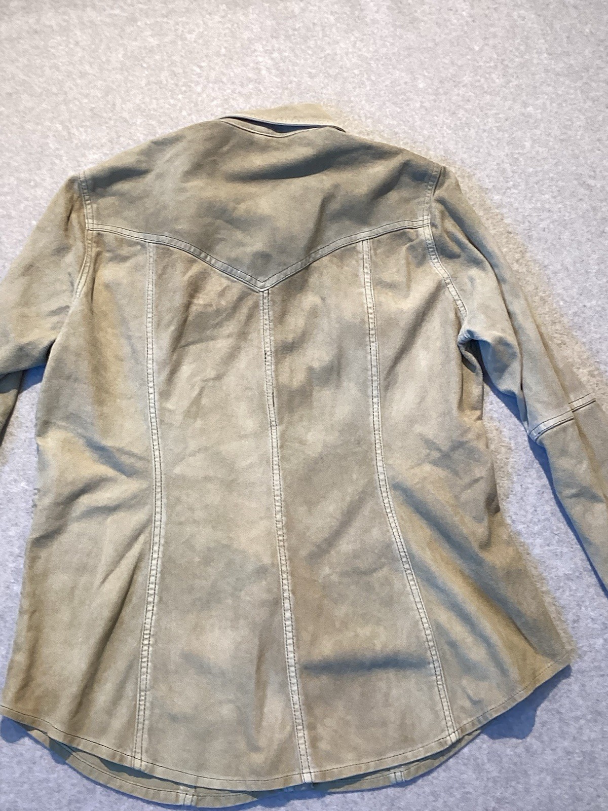 Roncarati Suede Button Up Long Sleeve Shirt 44 Made In Italy