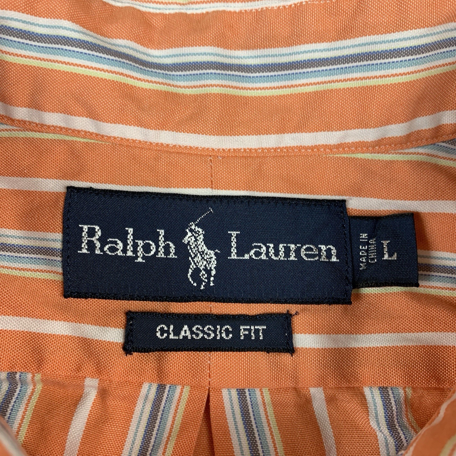 Polo Ralph Lauren Shirt Mens Large Striped Long Sleeve Button Down Classic Fit