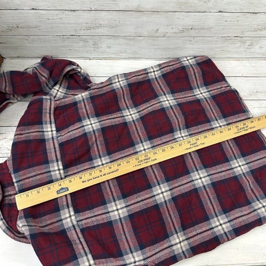 American Eagle Mens Medium Flannel Button Down Shirt Heavy Purple Plaid