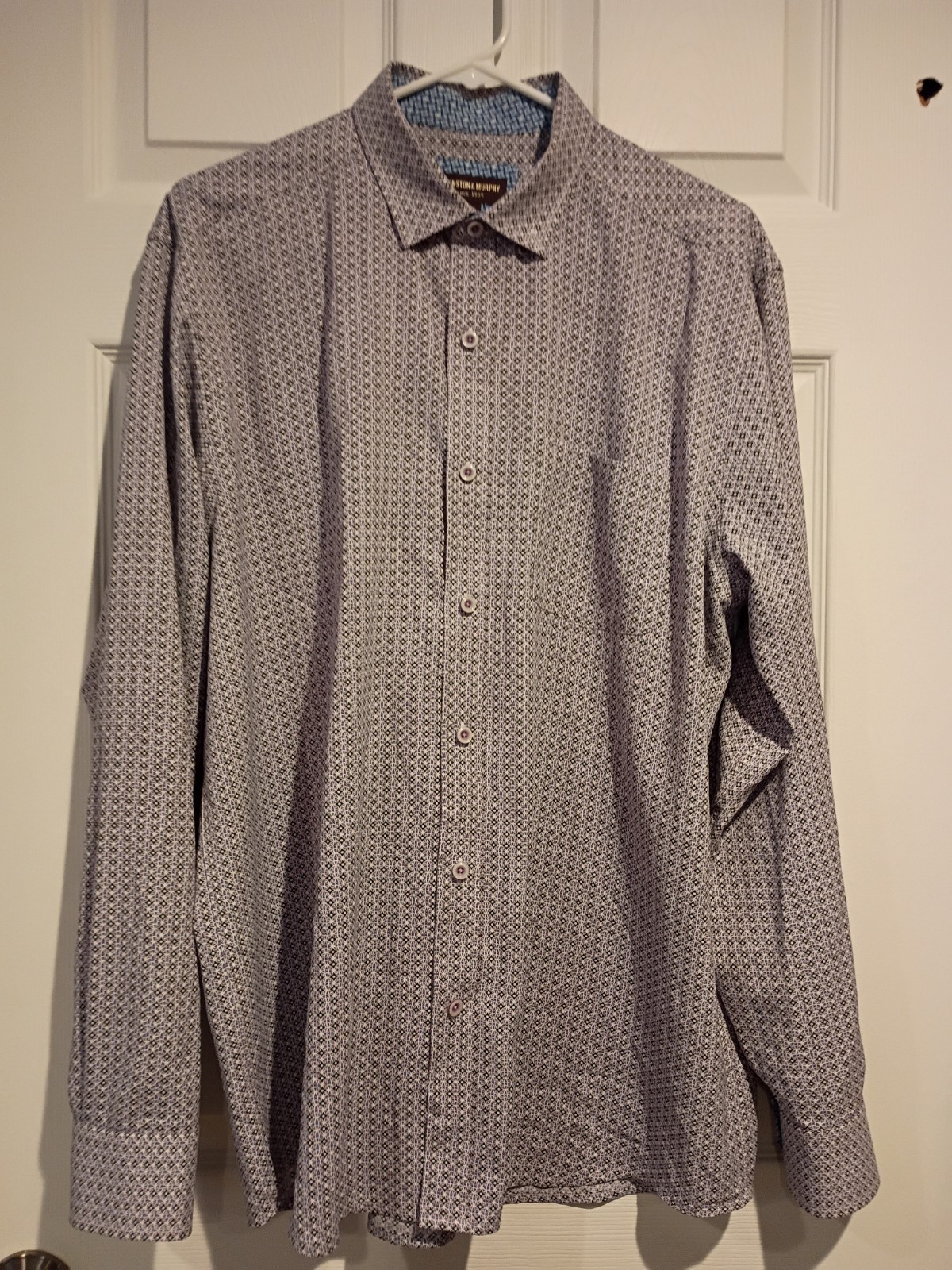 Johnston & Murphy Size L large men’s Shirt feels like dri fit feel pink blue