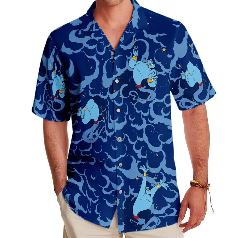 Disney Aladdin Genie Cloud Hawaiian Shirt