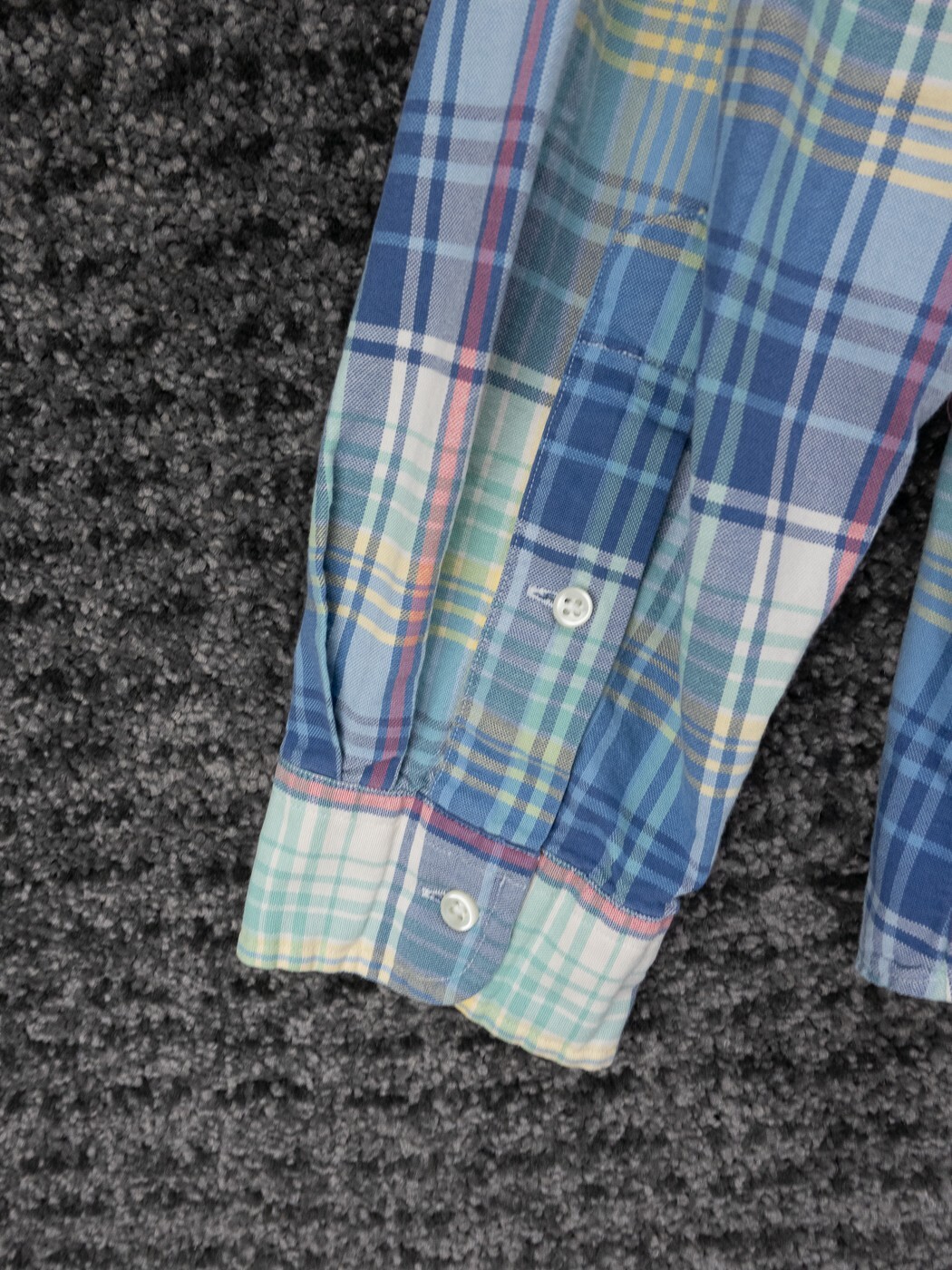 Polo Ralph Lauren Shirt Mens Large Blue Plaid Long Sleeve Cotton Oxford Preppy