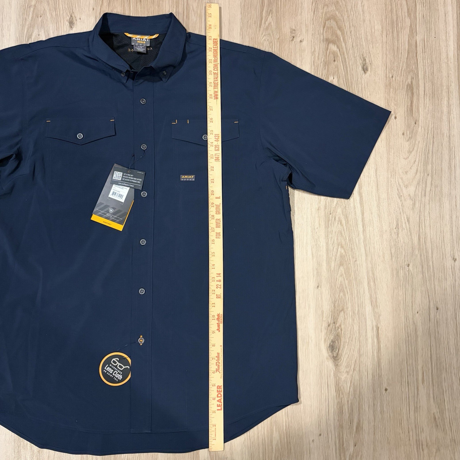 Ariat Men’s Rebar Made Tough VentTEK DuraStretch Navy Shirt Size L