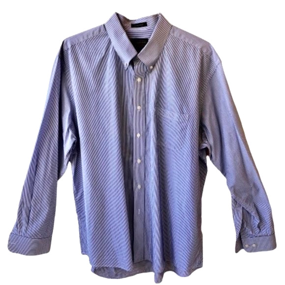 Pendleton Long Sleeve Shirt Blue Striped Button Up Pocket Bridgeport Mens XXL