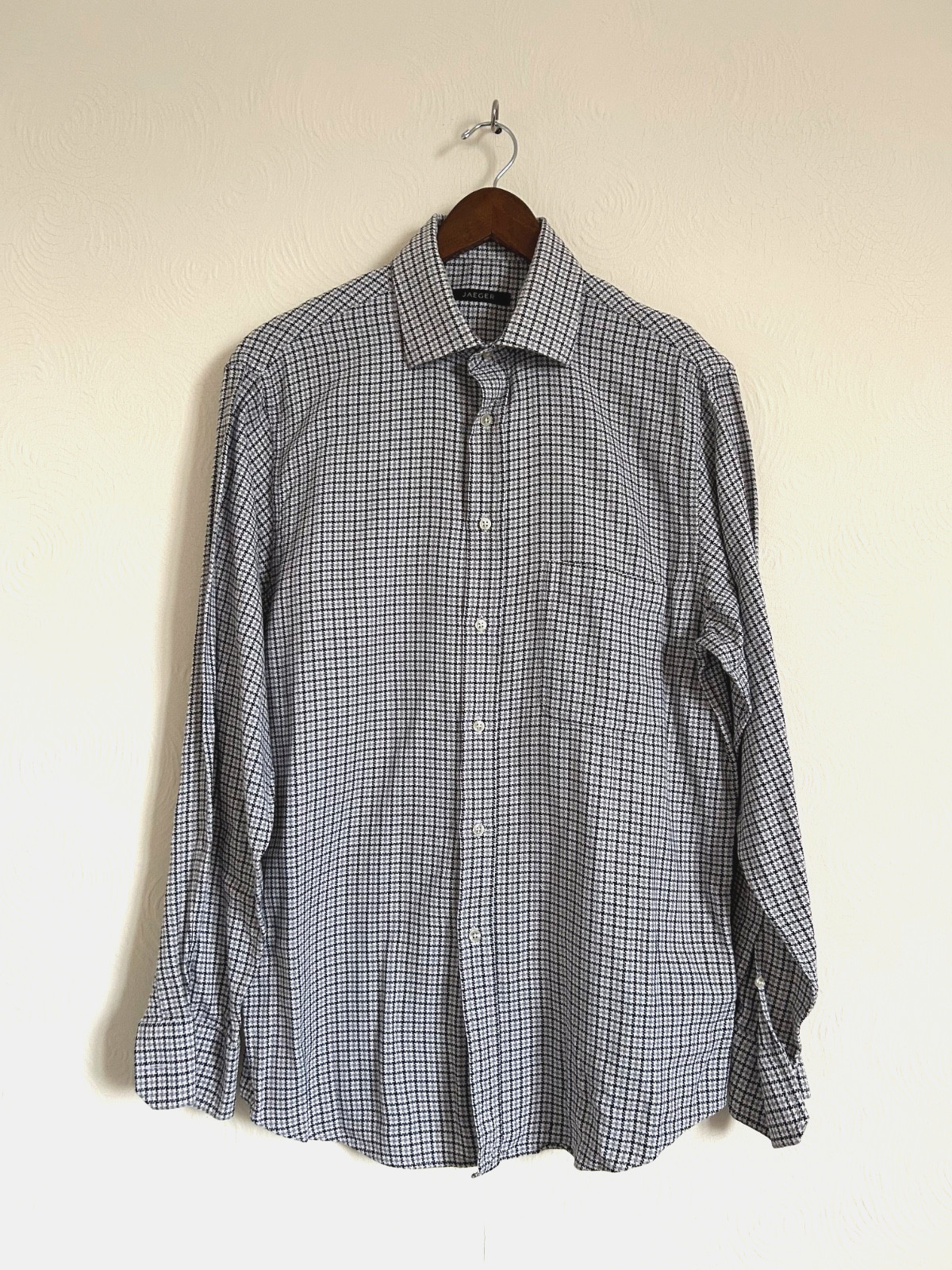 Jaeger Shirt Size 16.5 Collar Check Pocket Chest 38 – 40 Inch VGC Men’s Cotton