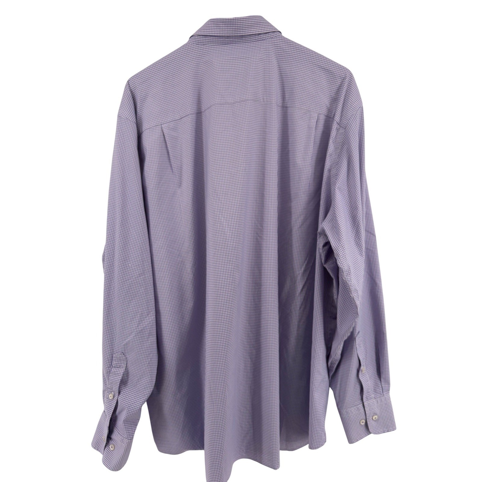 David Donahue Mens XXL Purple Gingham Performance Stretch Button Down Shirt