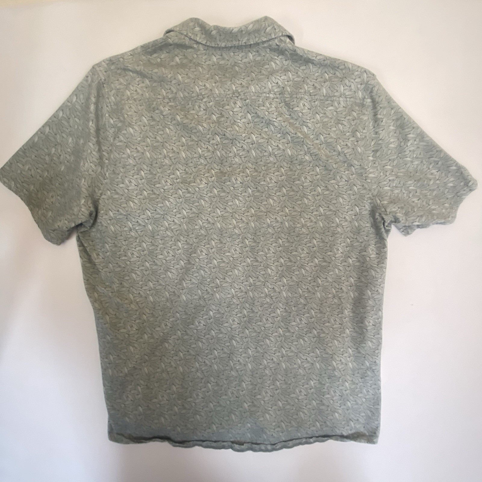 Tailor Vintage Shirt Mens XL Green Leaf Print Performance Stretch Golf EUC