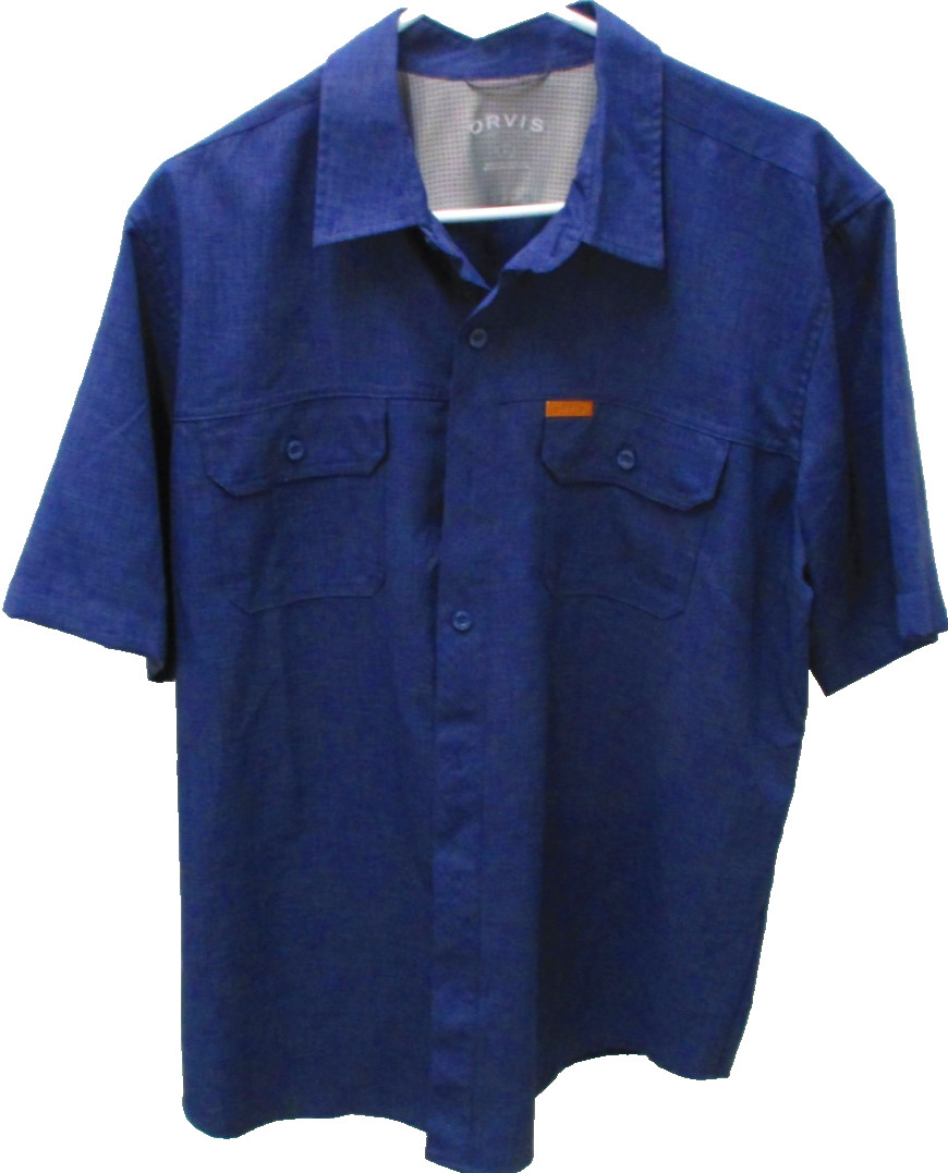 Orvis Casual Style Shirt, S/S, Large, Blue