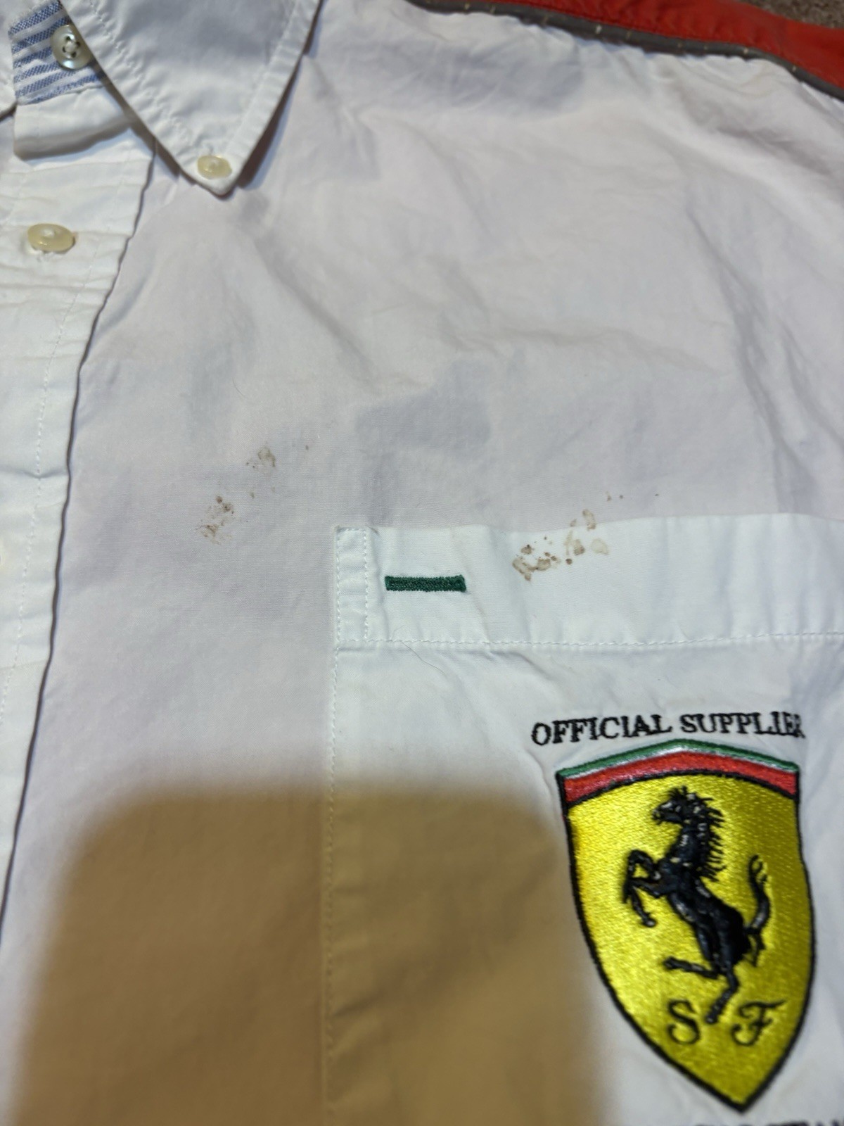 Vintage 2001 Tommy Hilfiger Ferrari Team Racing Put Crew Button Down Shirt