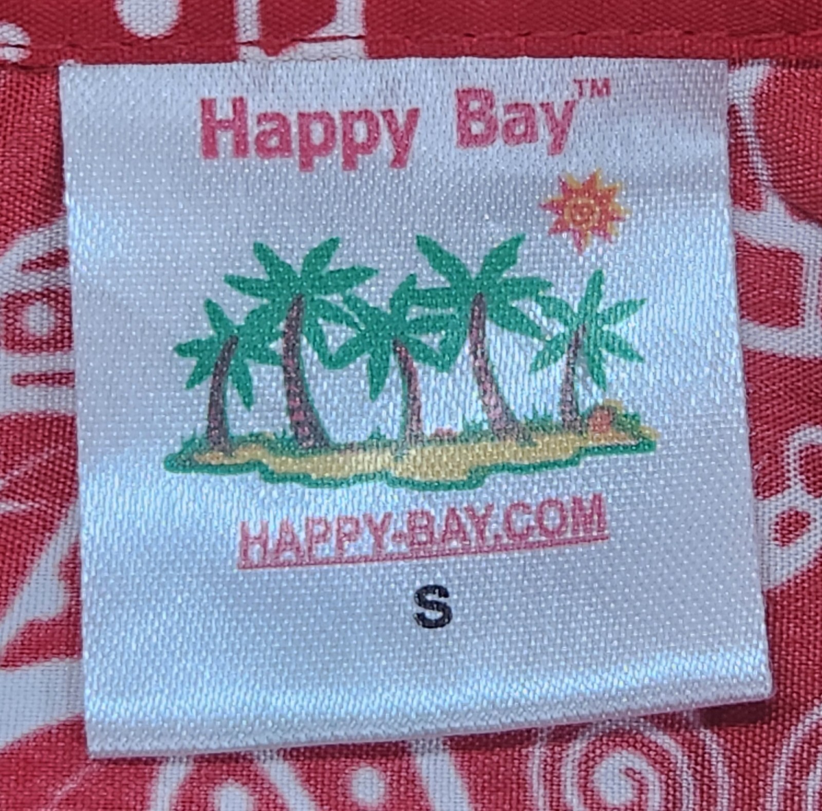 Happy Bay Button-Down Shirt Mens Sz Small, Hawaiian Themed, Ultra Lightweight
