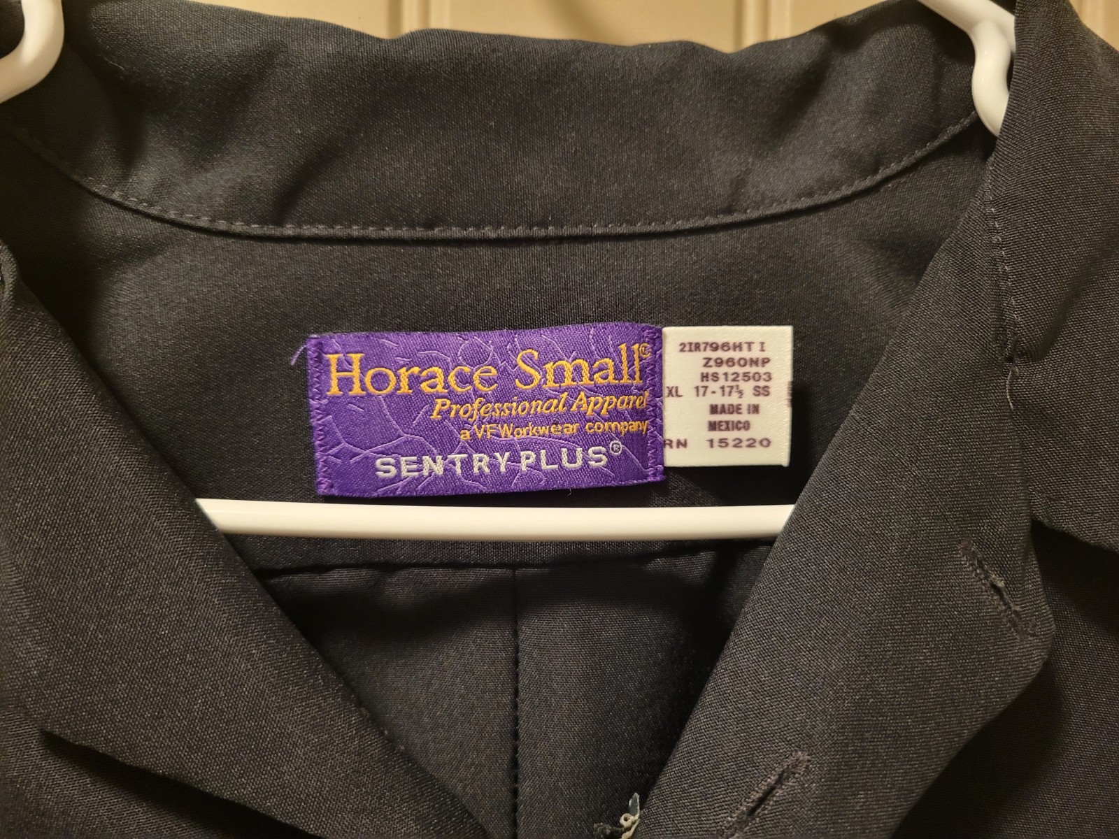 Vintage Horace Small Patrol Shirt Men XL Black Police Cop Security Uniform