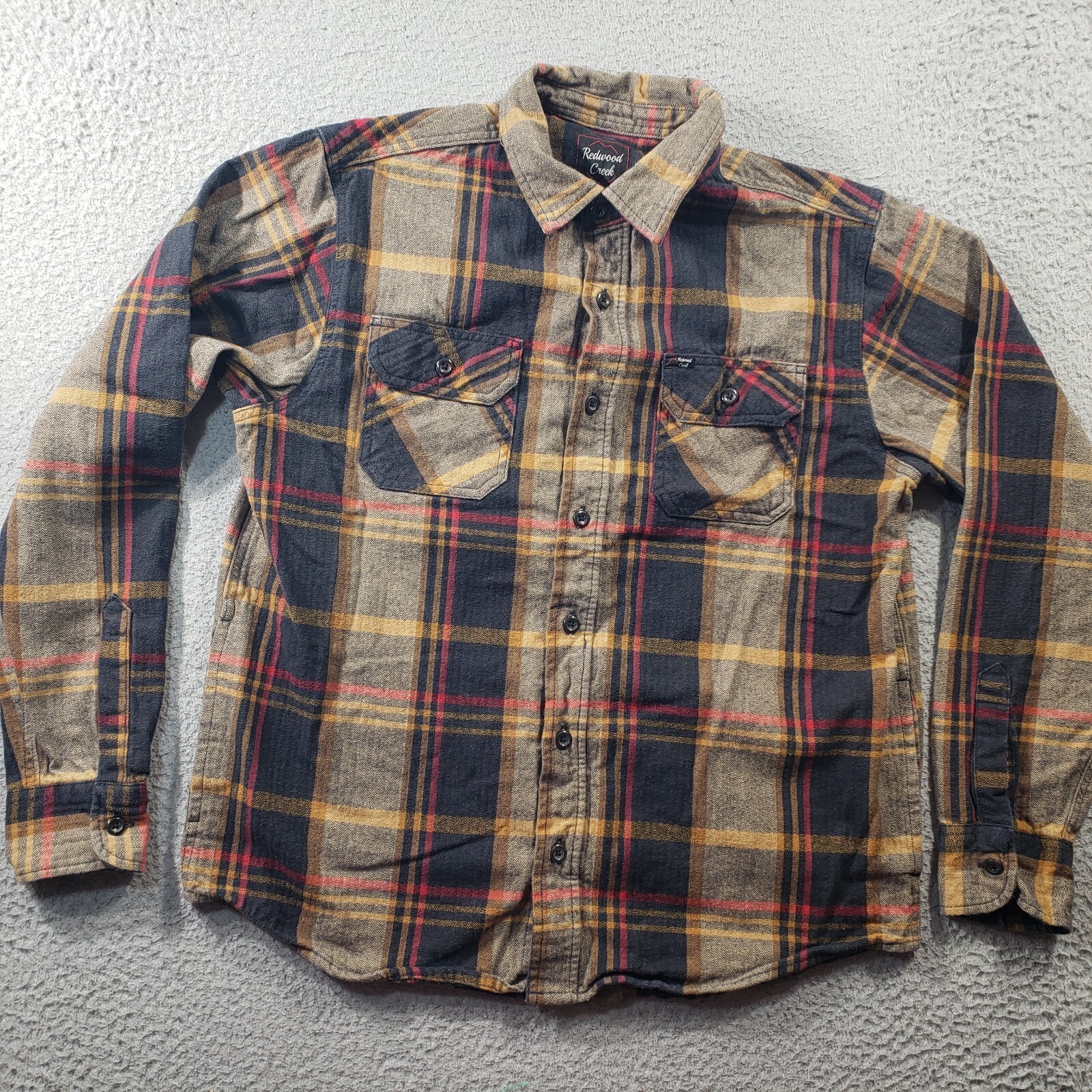 Redwood Creek Shirt Men’s Large Flannel Button Up Plaid Shacket Cotton Western