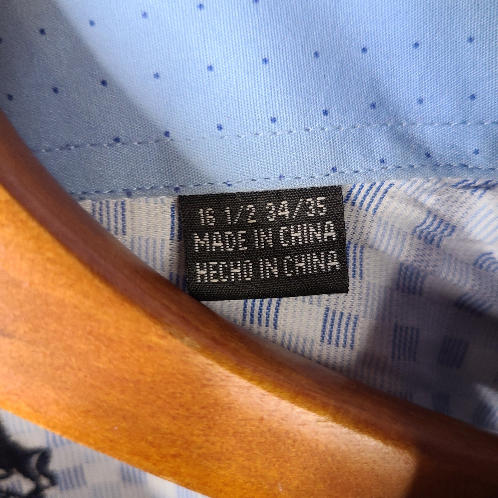 English Laundry Shirt Mens 16.5 34/35 Blue Plaid Button Down Cotton Blend Casual