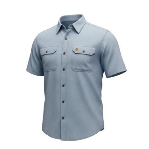 Carhartt Button Up Shirt Mens 2XL Blue Short Sleeve Relaxed Fit S200 CBL