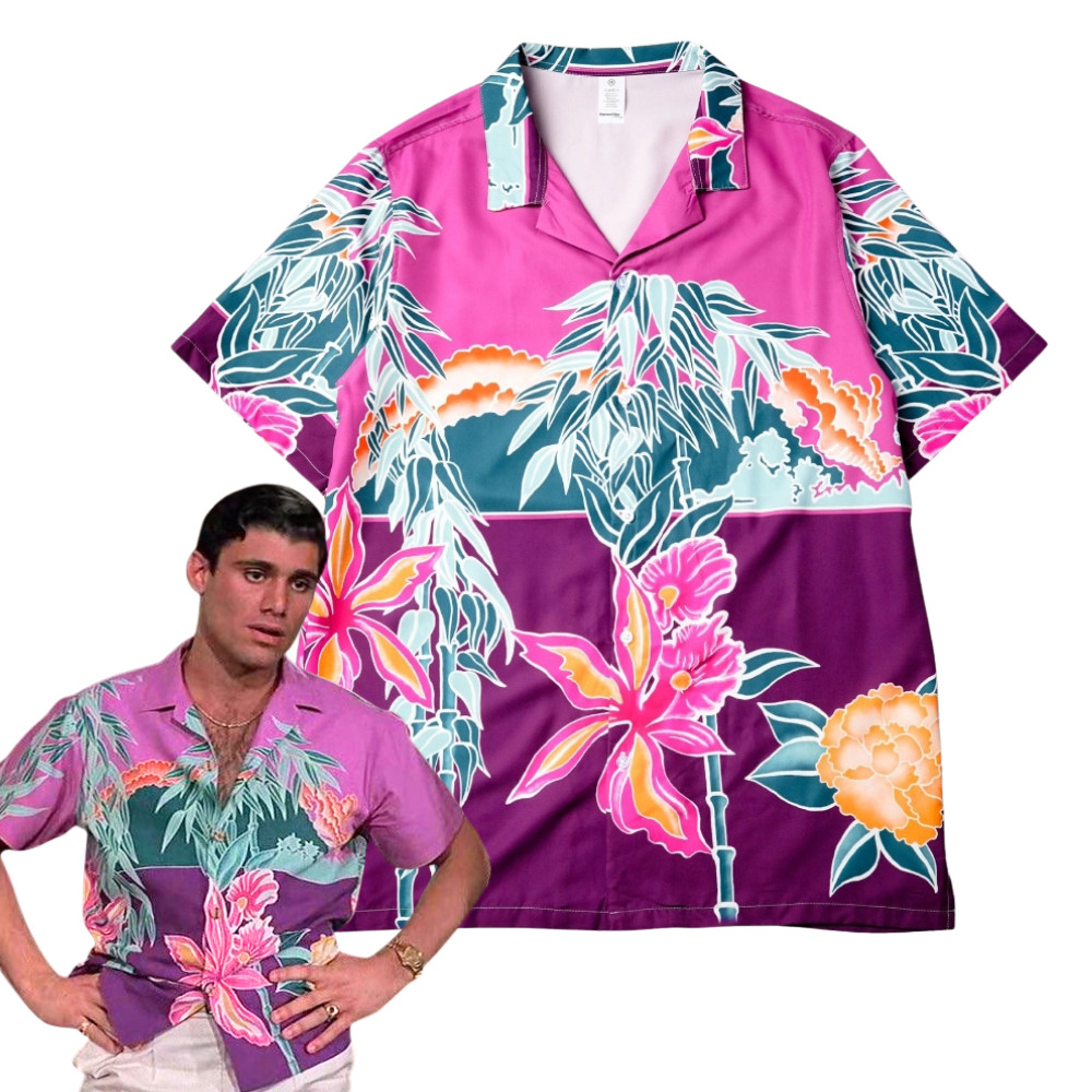 Manny Ribera Scarface Hawaiian Shirt, 1983 retro movies button down shirt