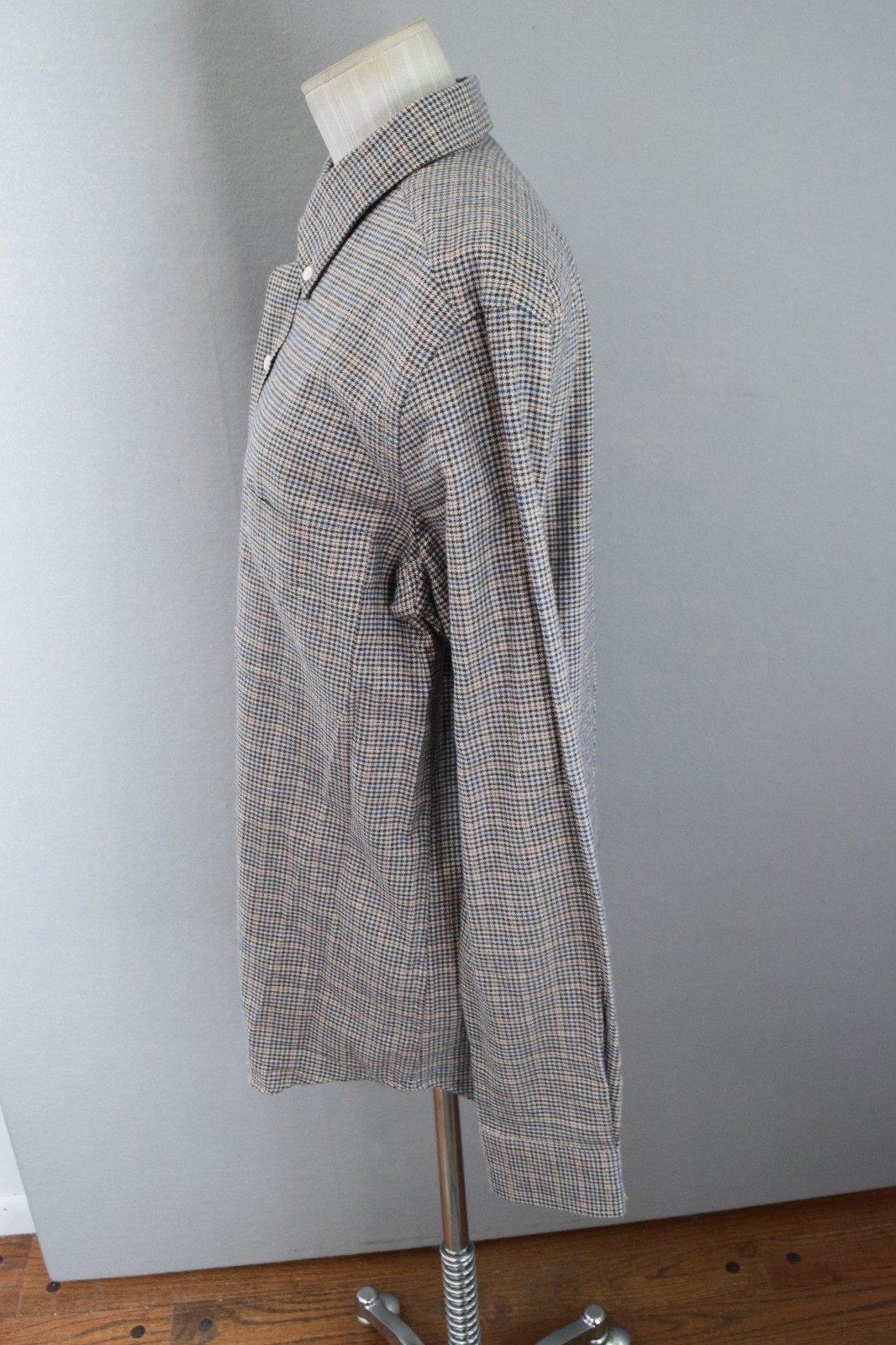 J Mclaughlin S Modern Fit Herringbone Print Button Front Shirt Long Sleeves