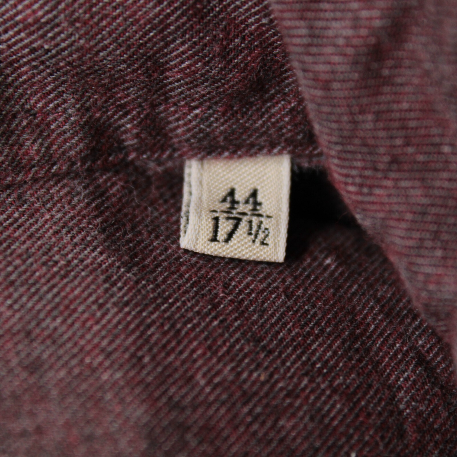 GMF NWT Button Up Sport Shirt Size 17.5 44 XL In Solid Burgundy Red Flannel