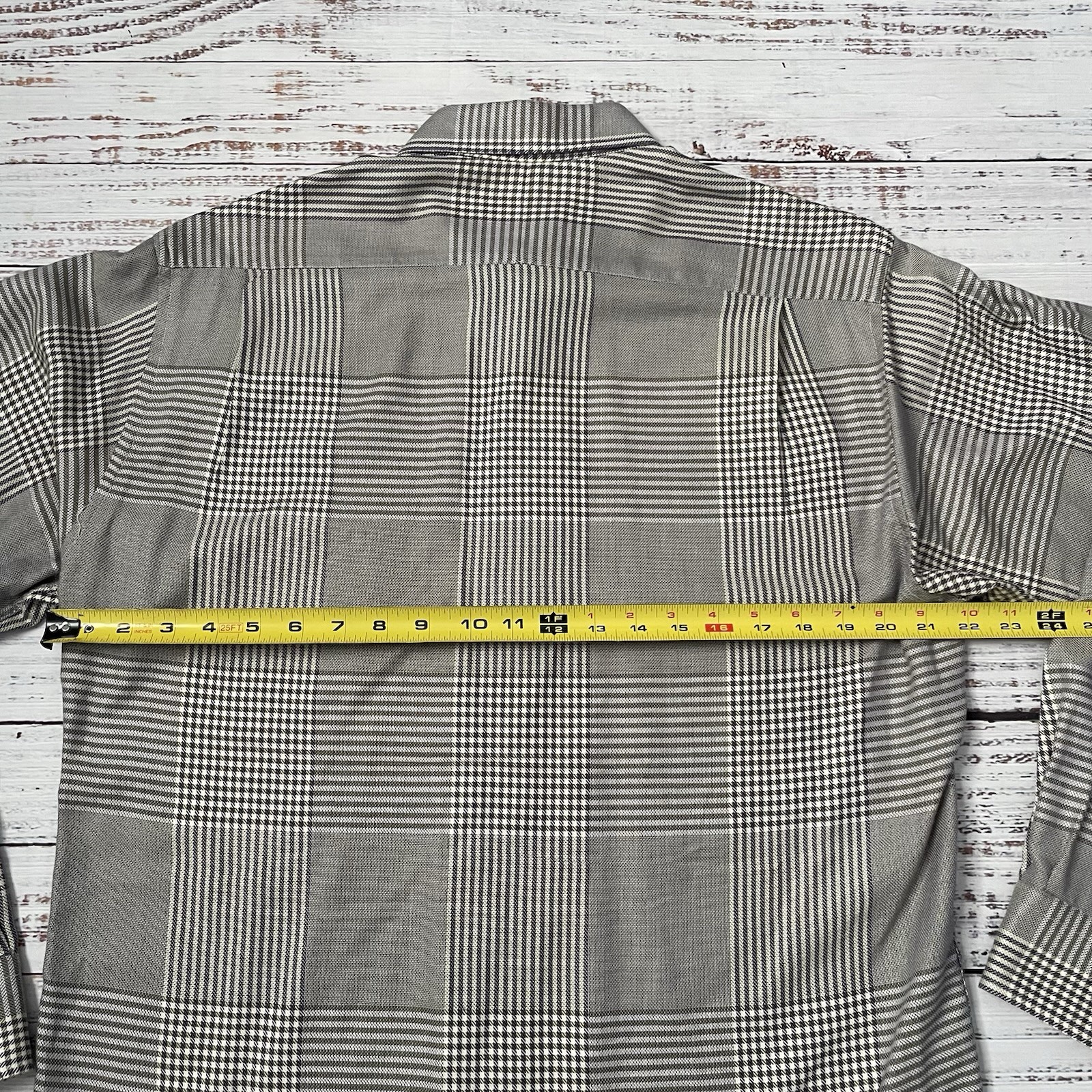 Burberry London Shirt Mens Medium Brown Nova Check Plaid Button Down Made In USA