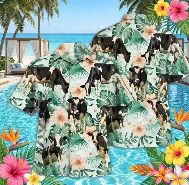 Custom Tropical Button Up Hawaiian Shirt, Farm Lover Gift Fullsize S-5XL
