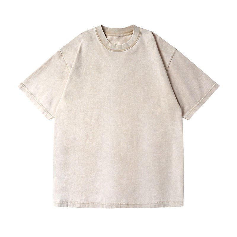 Heavyweight 100% COTTON T-SHIRT Washed Retro Oversized Loose Tee S-5XL