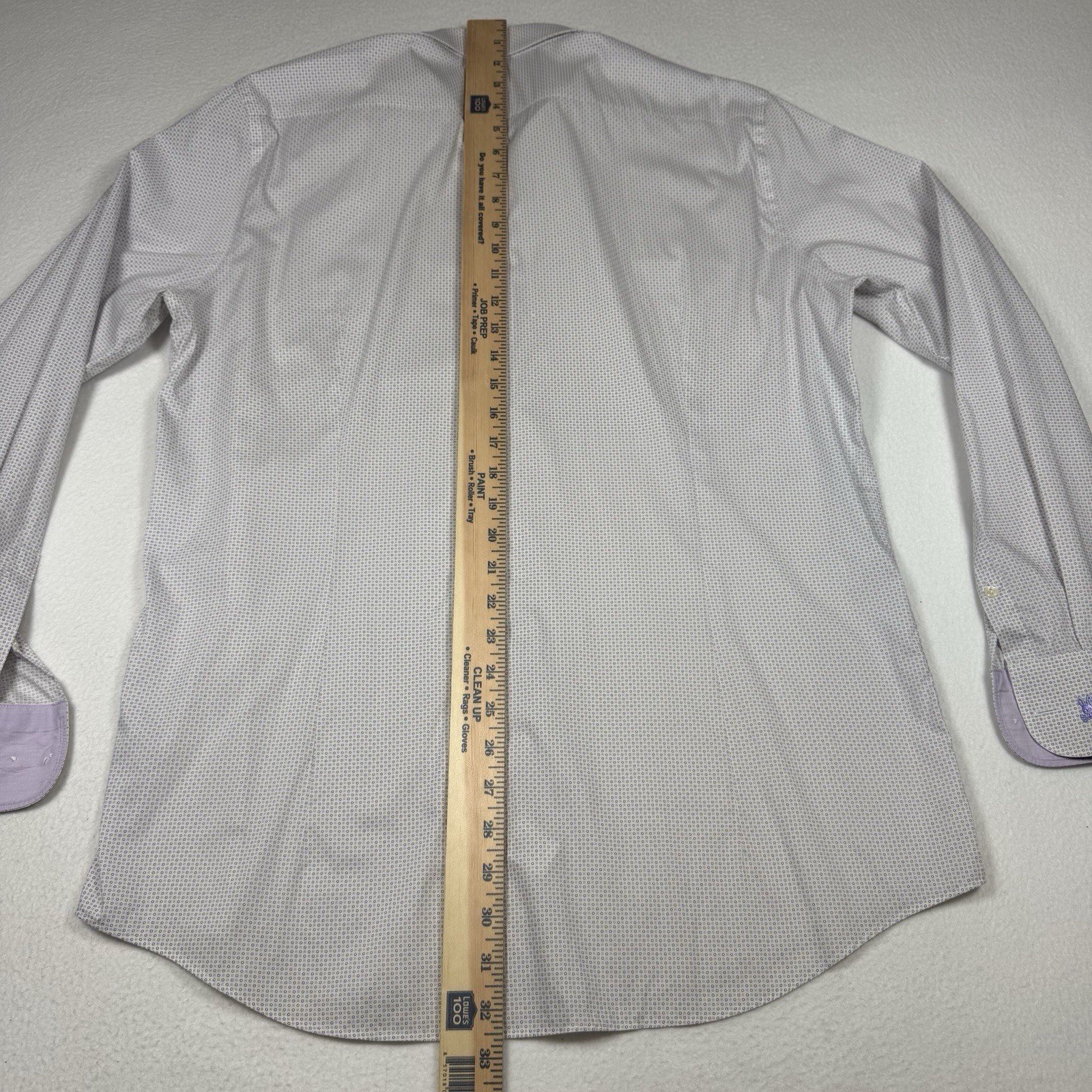 Psycho Bunny Mens Purple Flip Cuff Geometric Long Sleeve Button Shirt Slim Fit
