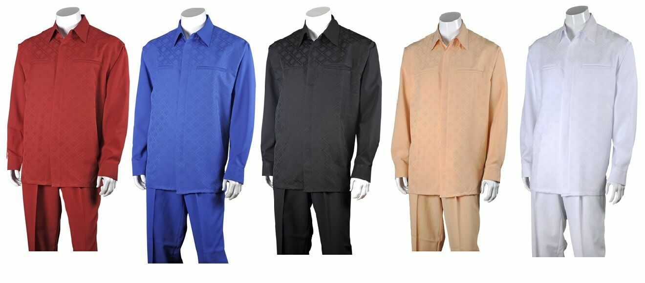 Men’s 100% Polyester Two Pieces Walking suit Check, Design By Fortino Landi 2762