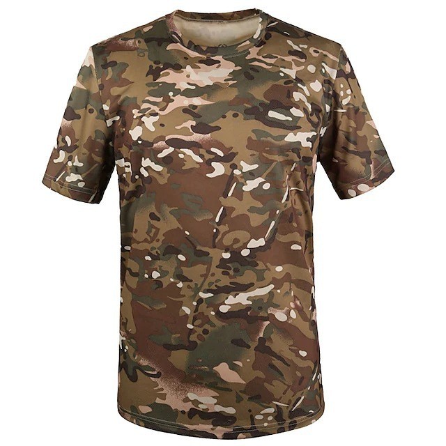 3D camouflage print crew neck casual short sleeve quick-dry T-shirt