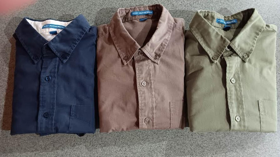 LOT OF 3 MEN’S LONG SLEEVE SHIRTS Port Authority Size M Medium