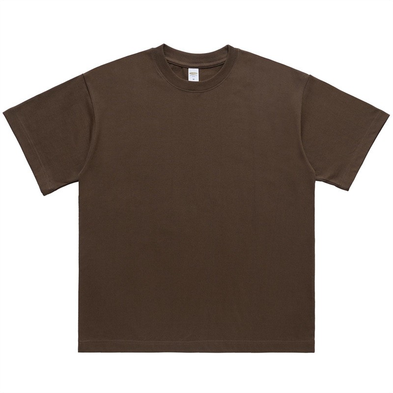 American Style 100% Cotton Drop Shoulder Solid Short Sleeve T-Shirt