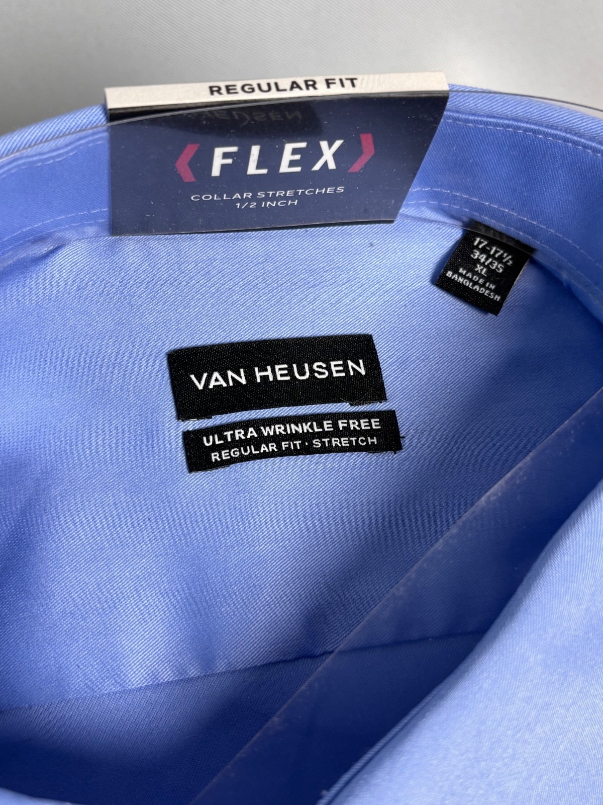 Van Heusen Ultra Wrinkle Free Blue Frost Regular Fit Dress Shirt XL 17-17.5