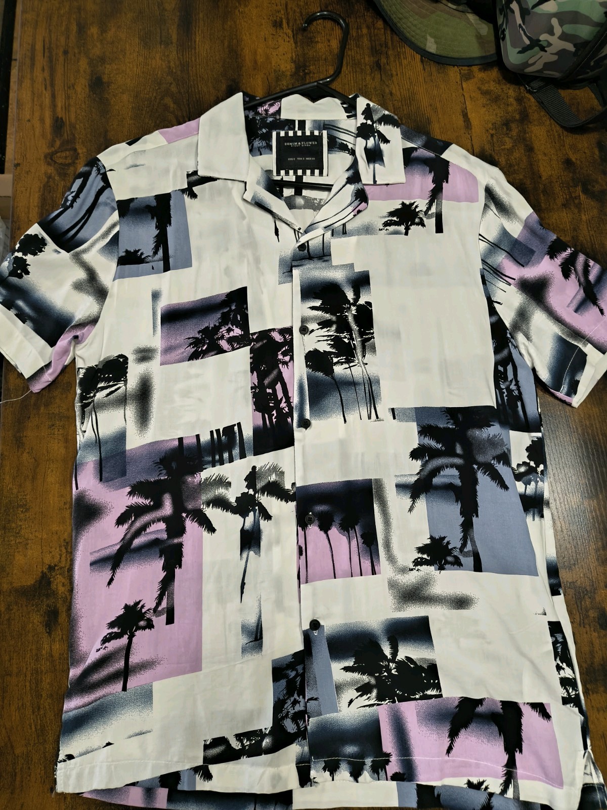 Ricky Singh Denim Flower S Floral Tropical Hawaiian Shirt Silky Soft