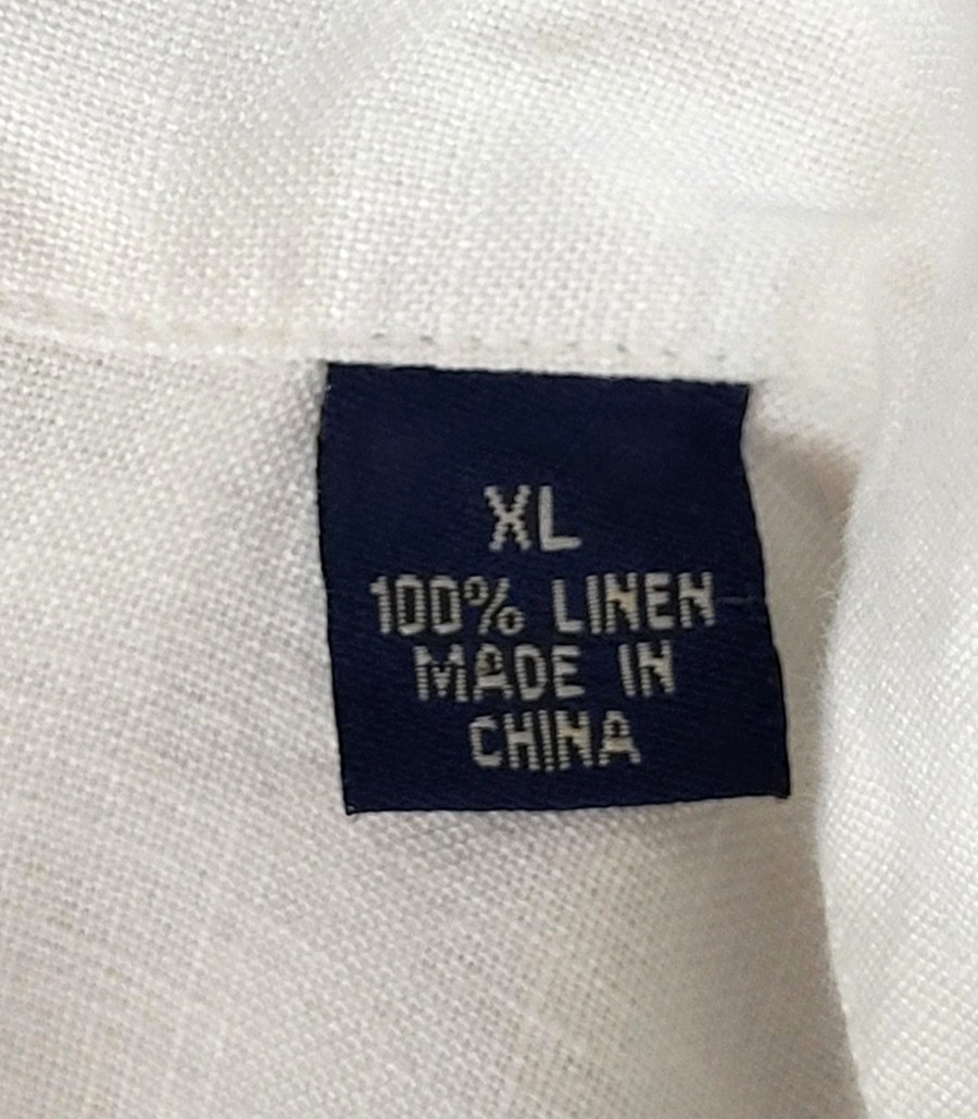 Tommy Bahama Men’s XL Off White Linen Long Sleeve Classic Machine Washable Shirt
