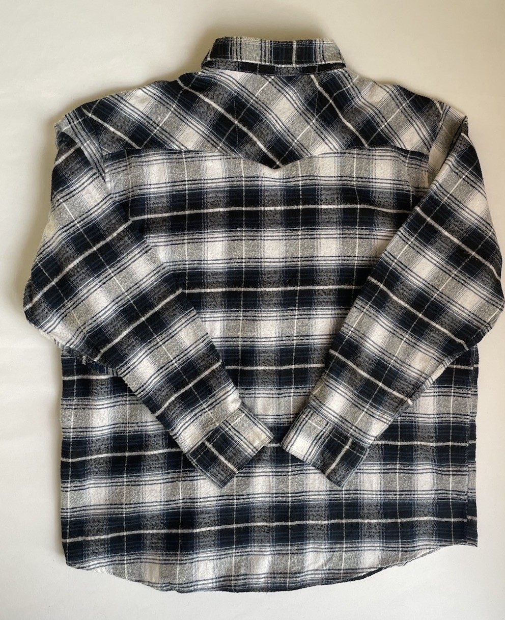 Casual Country Outfitters Shirt Mens Size 2XL Long Sleeve Flannel Black and Gray