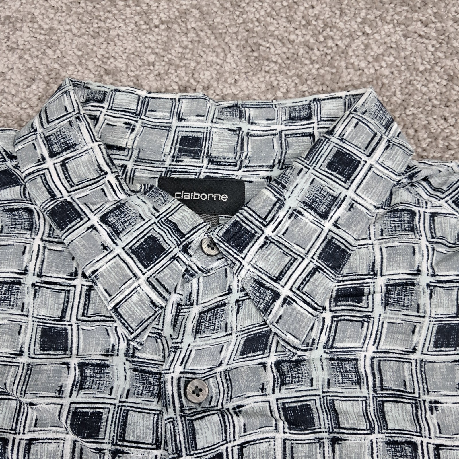 Claiborne Men’s Button Up Shirt Gray X-Large