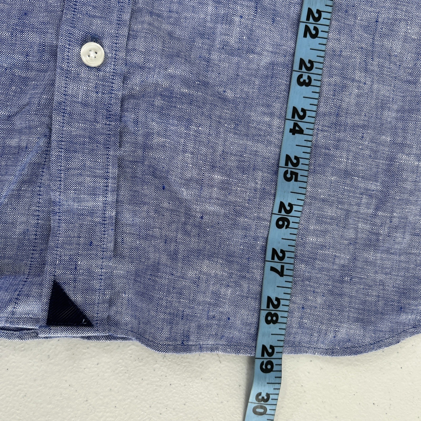 Untuckit Shirt Mens XLBlue Linen Button Down Preppy Yachting Beach Coastal
