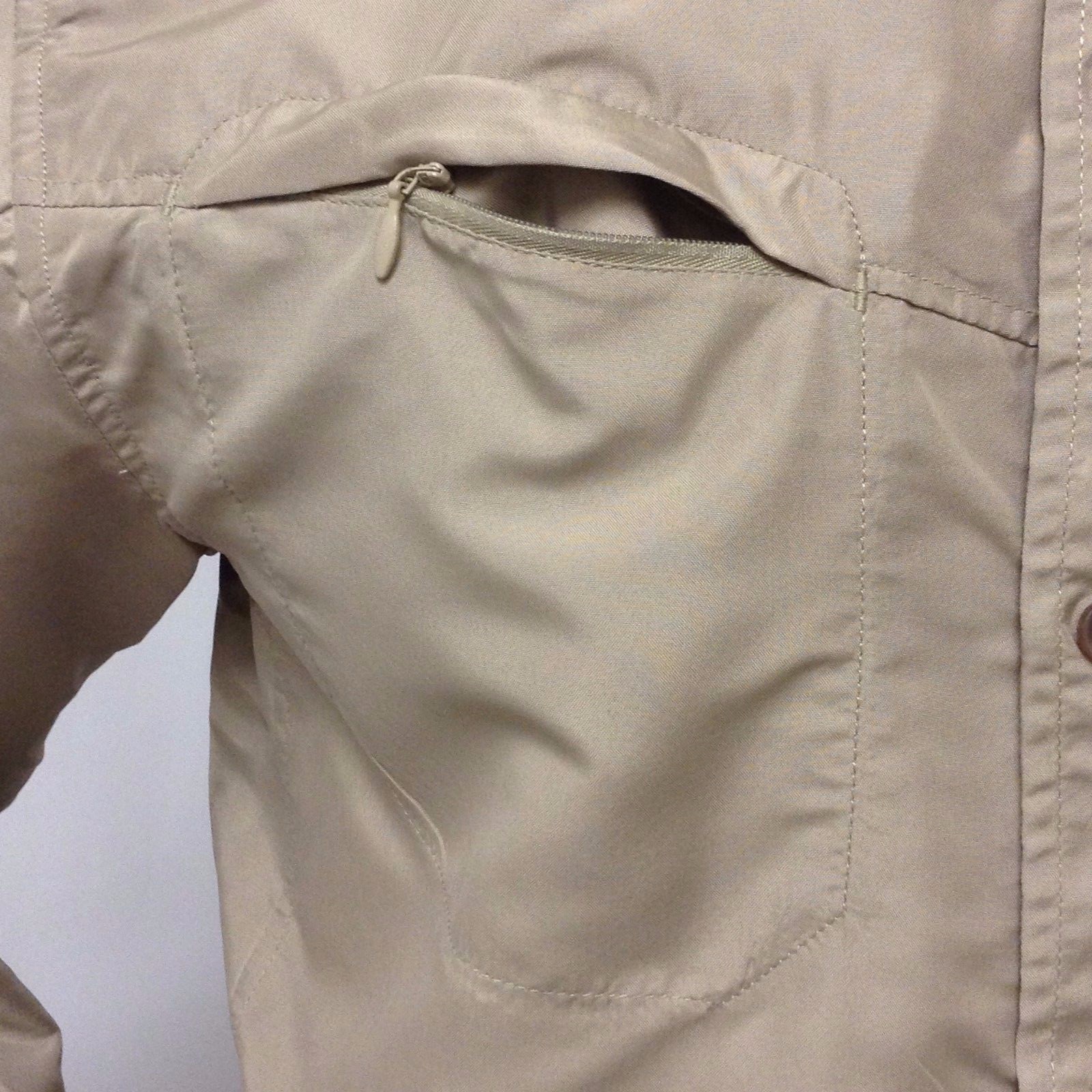Men’s Button Down Shirt Long Sleeves 100% Polyester Nice Soft Fabric pocket mesh