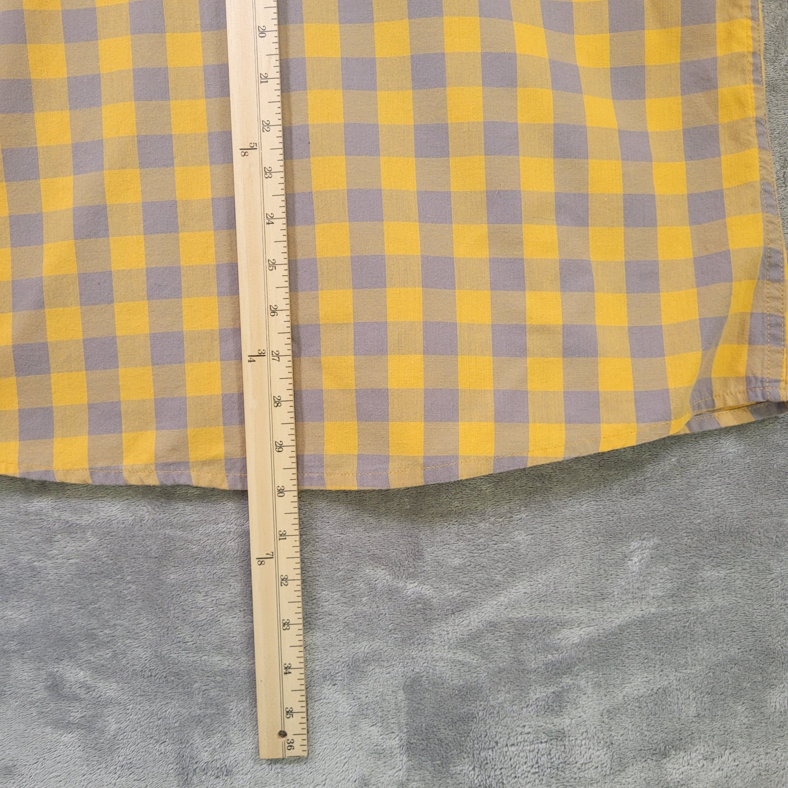 Wrangler Authentics Western Pearl Snap Shirt Men Large Yellow Gray Plaid Cowboy