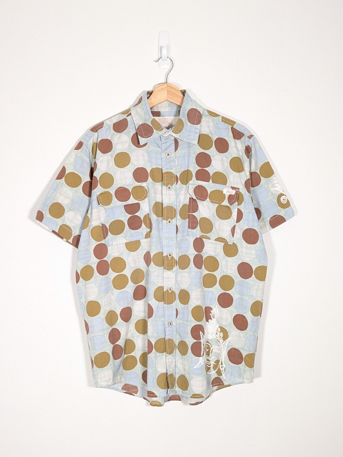 Mambo Dave’s Choice Cuts Large Polka Dot Buddha Short Sleeve Loud Shirt