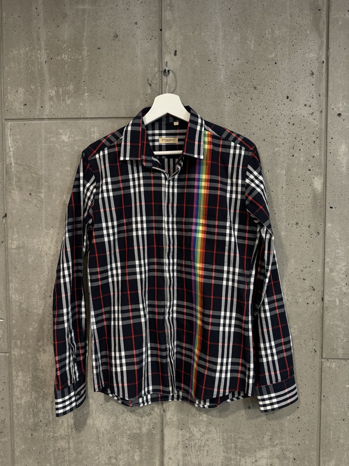 Burberry Brit Rainbow Nova Check Shirt Men’s L Long Sleeve Great Condition