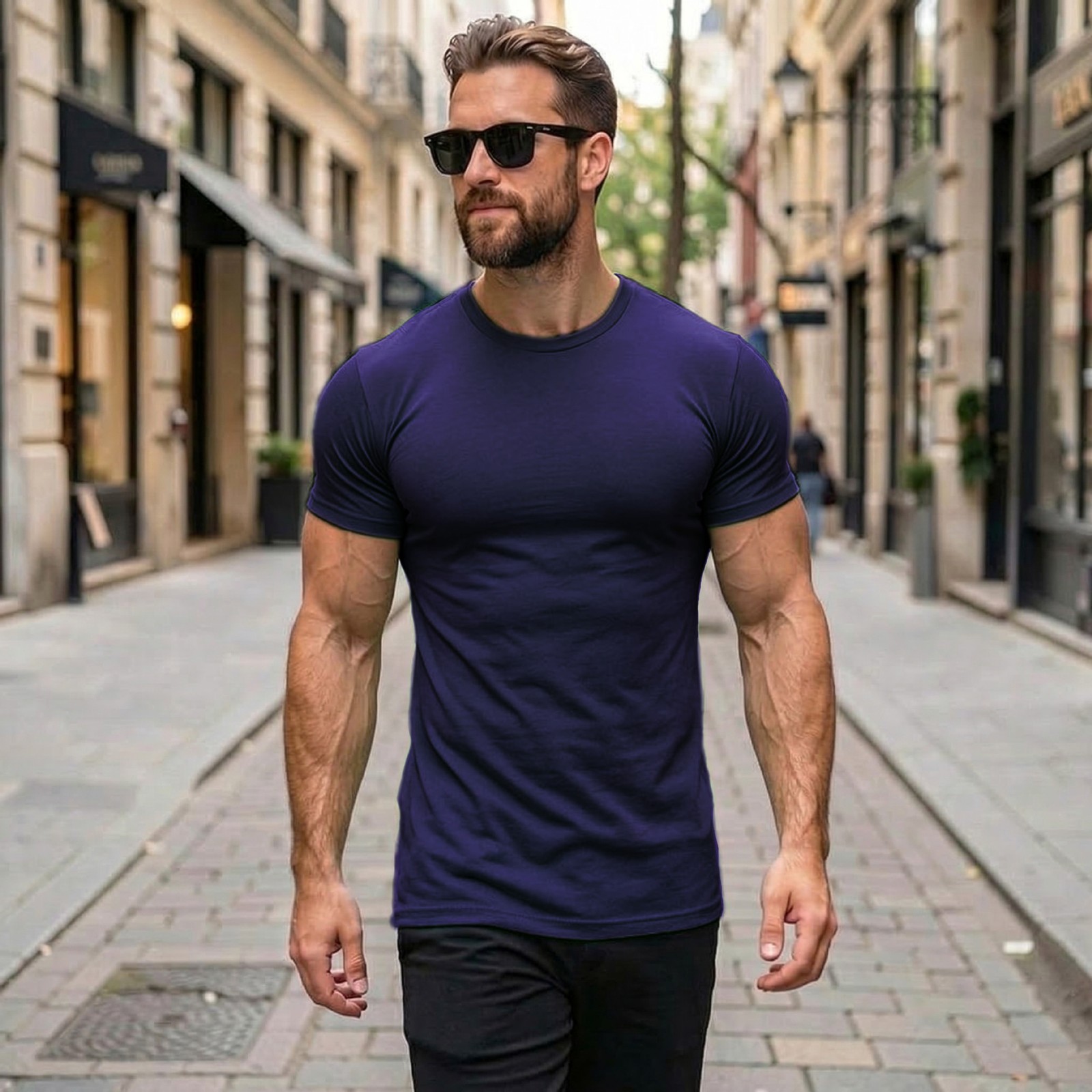 Spring Summer Cation Solid Men’s Casual Tee