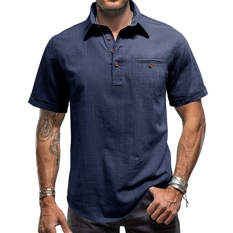Summer Lapel Pocket Fashion Casual Shirt