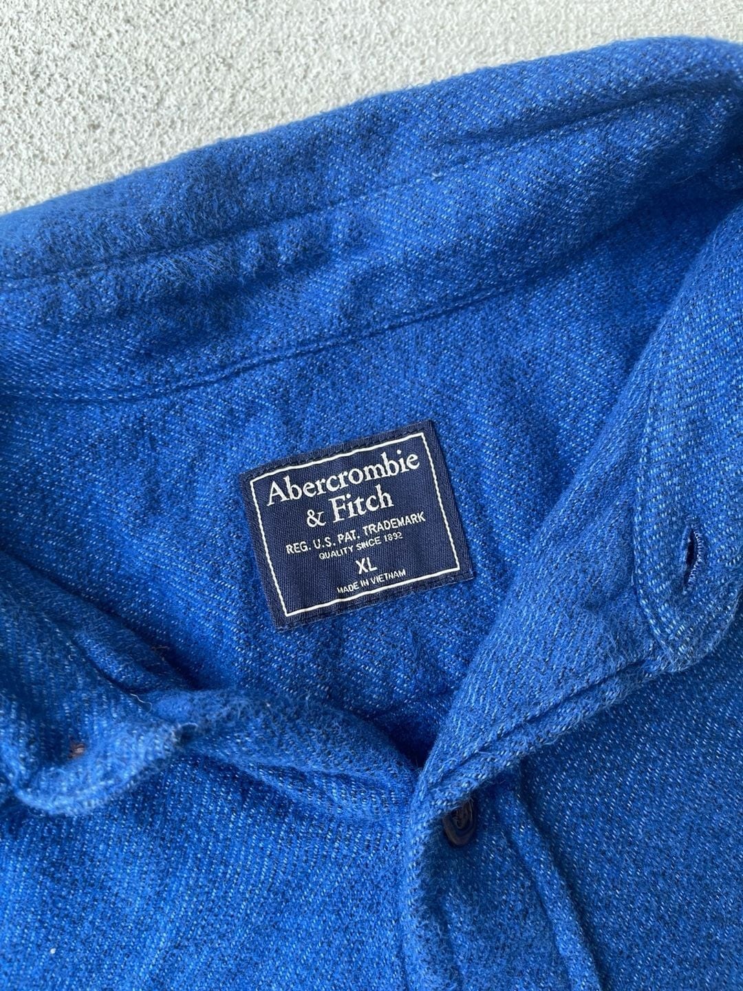 Abercrombie & Fitch Men’s Royal Blue Long Sleeve Button-Down Flannel Shirt