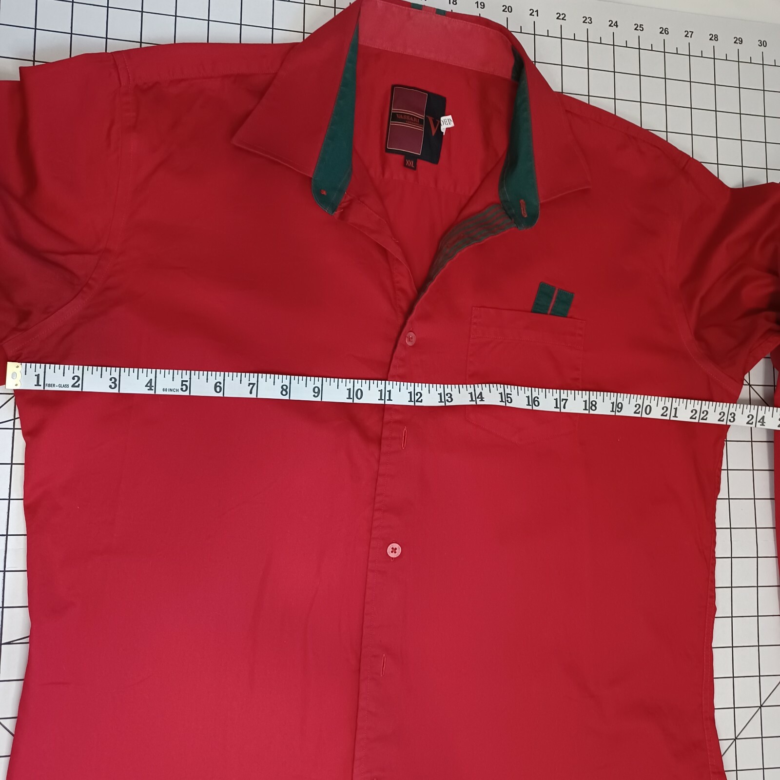 Vassari Los Angeles V Men’s Casual Red Cotton Shirt Long Sleeve Sz.XXL