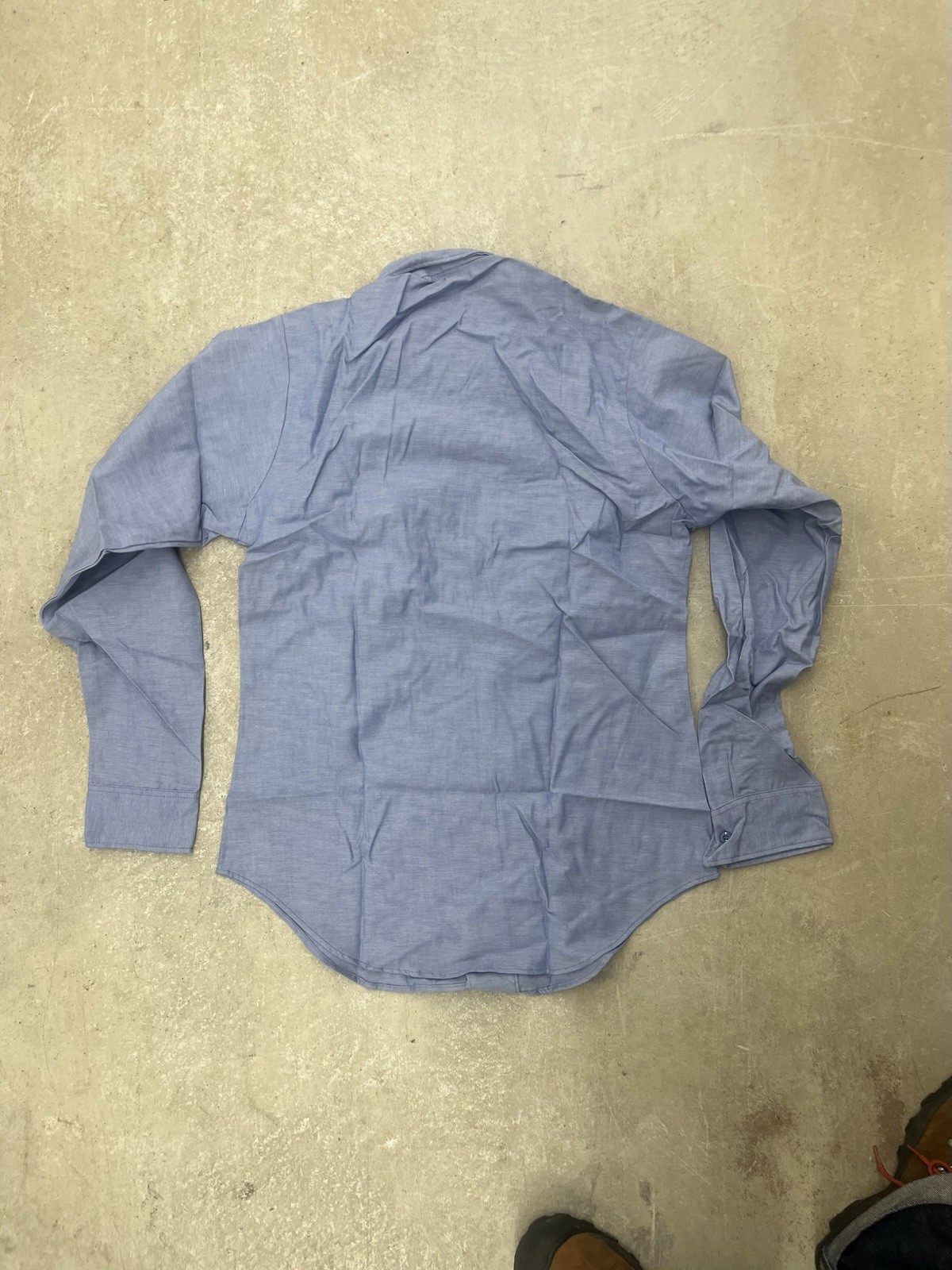 Original USN Chambray Work Shirt MED Naval Long Sleeve Utility Shirt US Navy