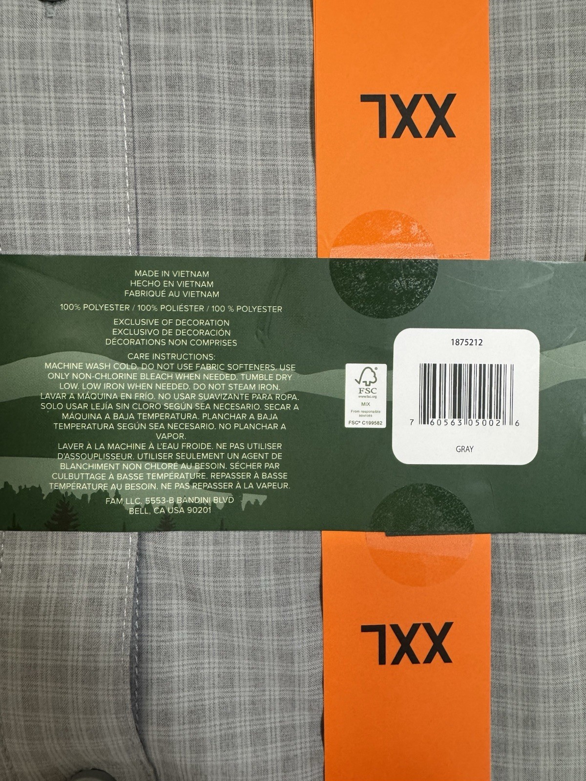 Orvis Mens 2XL XXL Gray Plaid Tech Quick Dry Vented UPF30+ Short Sleeve Shirt