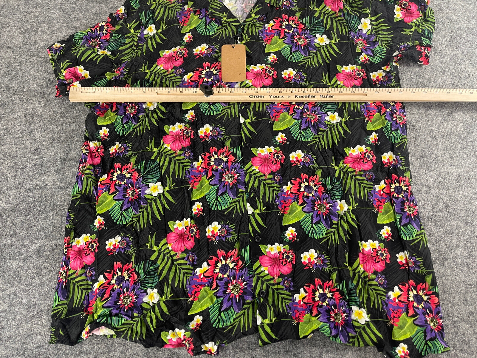Jacamo Shirt Men’s 3XL Button Up Floral Viscose Hawaiian Short Sleeve Green N128