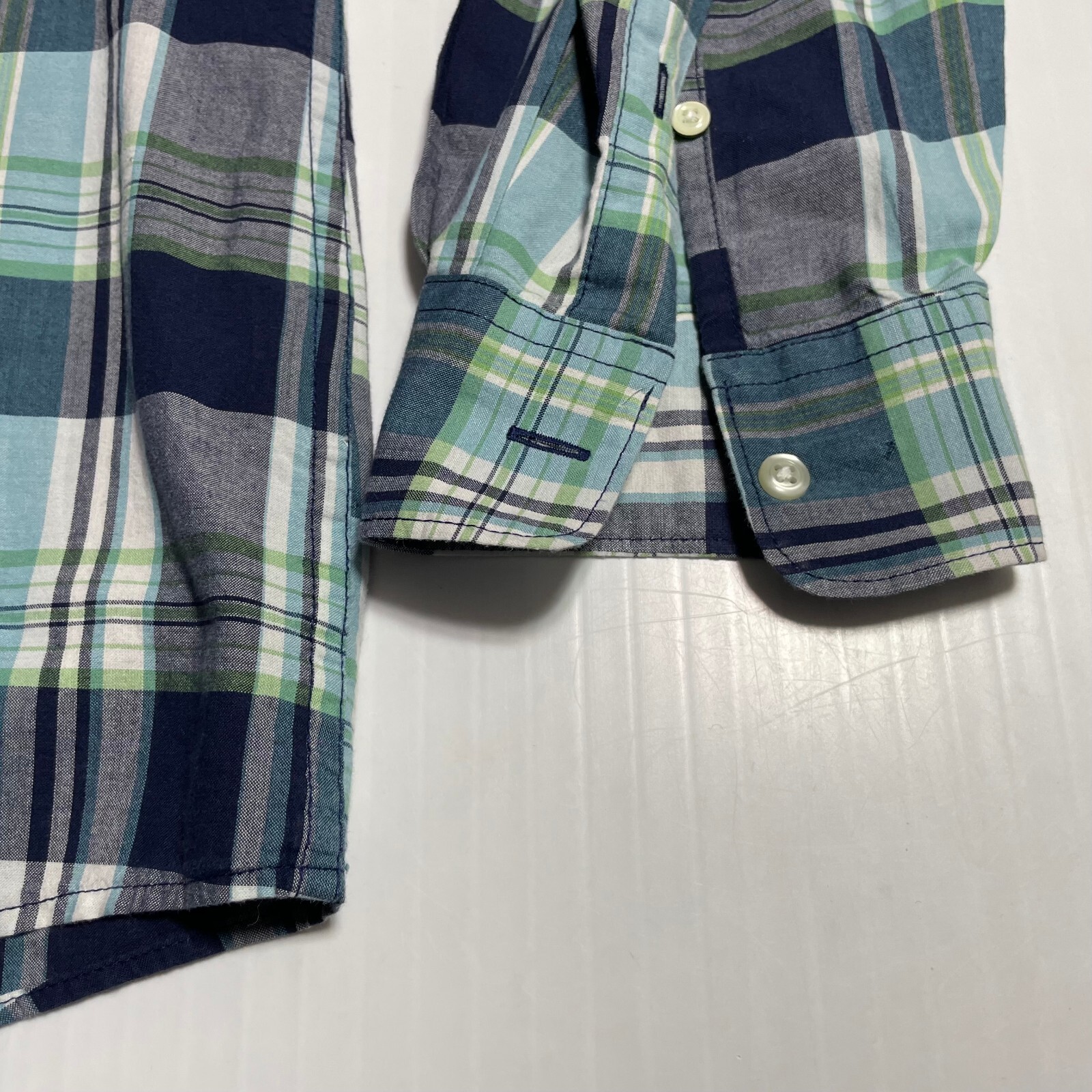 Barbour Madras Navy Multicolor Plaid Ltwt Cotton Shirt Tailored Fit XL