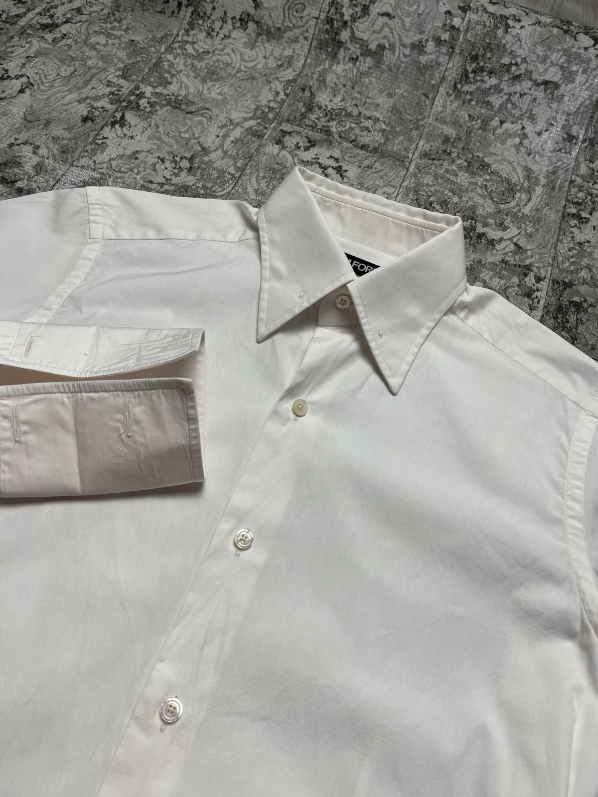 Tom Ford White Plain Shirt Madi In Italy Size 38/15 (S) Men’s